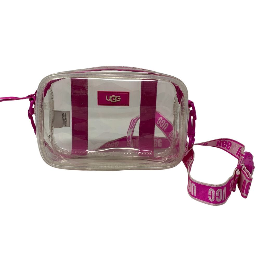 Ugg Janey II Transparent Crossbody Bag Clear Body Pink Logo Purse